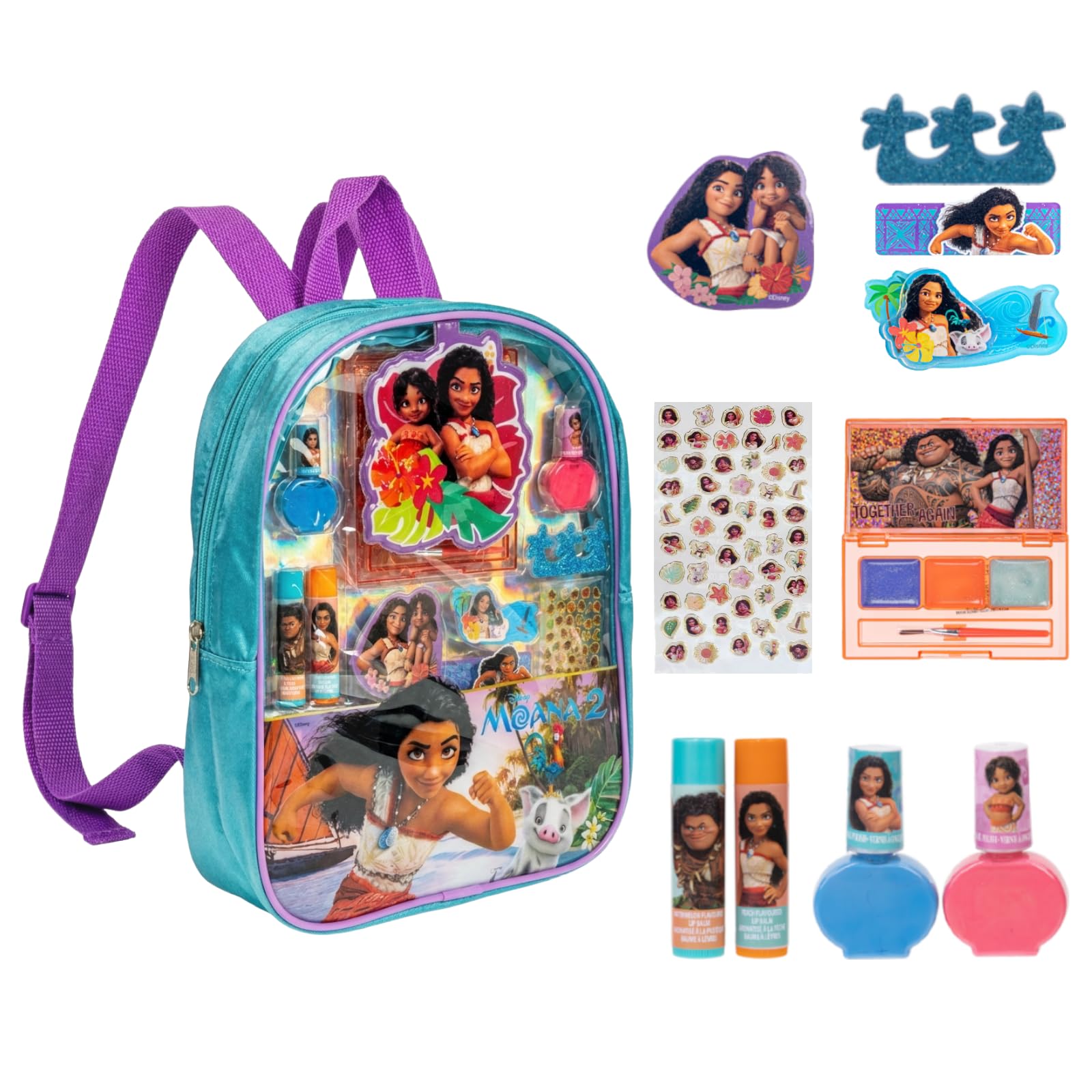 Amazon.com: Disney Moana 2 Makeup Filled Backpack Set, Including